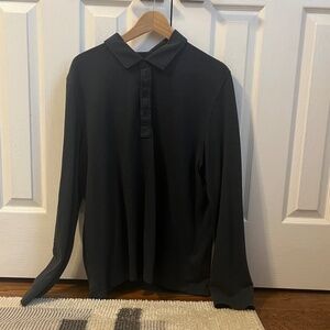 Long Sleeve Herringbone Polo